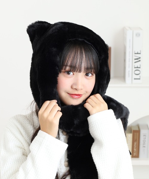 FUNALIVE（ファンアライブ） マフラー ストール 猫耳付きフード