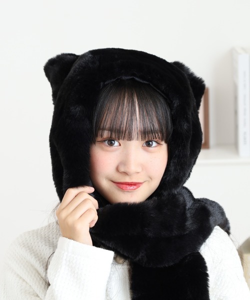 FUNALIVE（ファンアライブ） マフラー ストール 猫耳付きフード