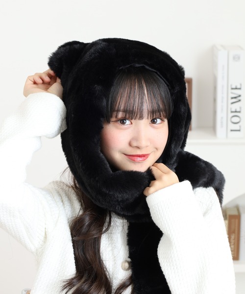 FUNALIVE（ファンアライブ） マフラー ストール 猫耳付きフード