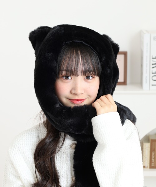 美品‼️ミニーフードマフラー ニットフードマフラー | ファッション通販サイト NUGU