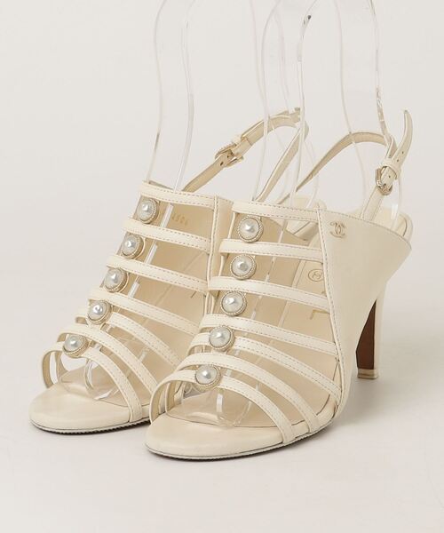 CHANEL（シャネル） ヒールサンダル 35c ホワイト レディース