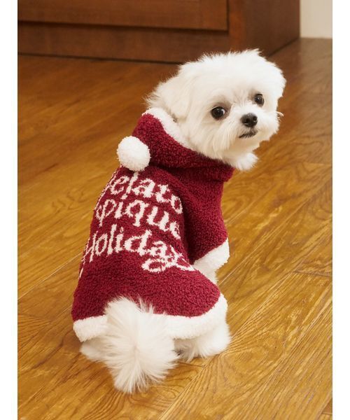 ジェラートピケ【HOLIDAY】【CAT&DOG】ベビモコサンタケープ L gelato pique（ジェラートピケ） 犬 服 「HOLIDAY」「CAT＆DOG」ベビ