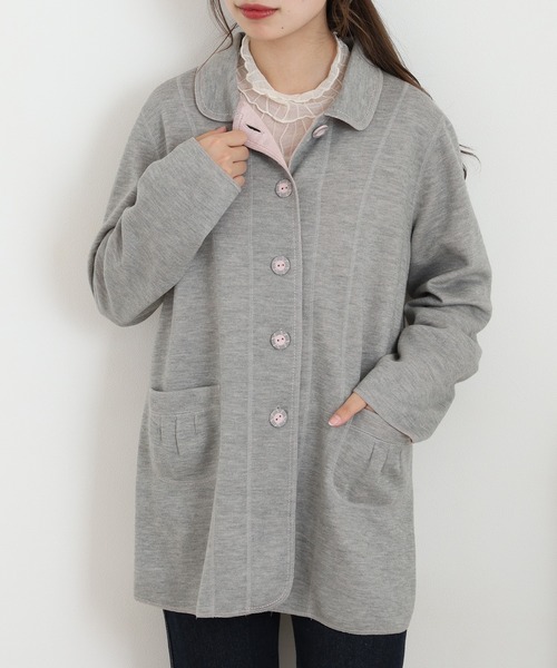 コート アウター BRODIAEA 圧縮ニットジャケット レディース