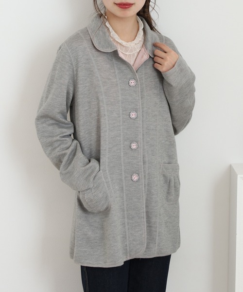 コート アウター BRODIAEA 圧縮ニットジャケット レディース