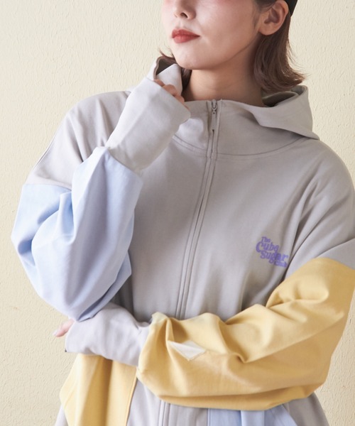 「CUBE SUGAR」 ジップアップパーカー M パープル レディース_画像9
