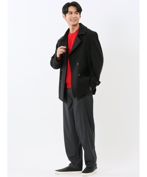 TAKA-Q（タカキュー） pコート ピーコート 「ストレッチ メルトン