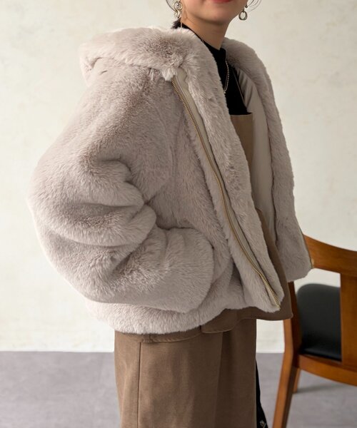 Chez toi（シェトワ） ブルゾン アウター ファー×ムートンジャケット