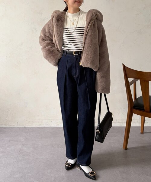 Chez toi（シェトワ） ブルゾン アウター ファー×ムートンジャケット