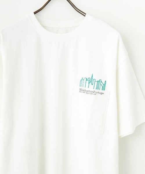 「Manhattan Portage」 半袖Tシャツ X-LARGE ネイビー レディース_画像4