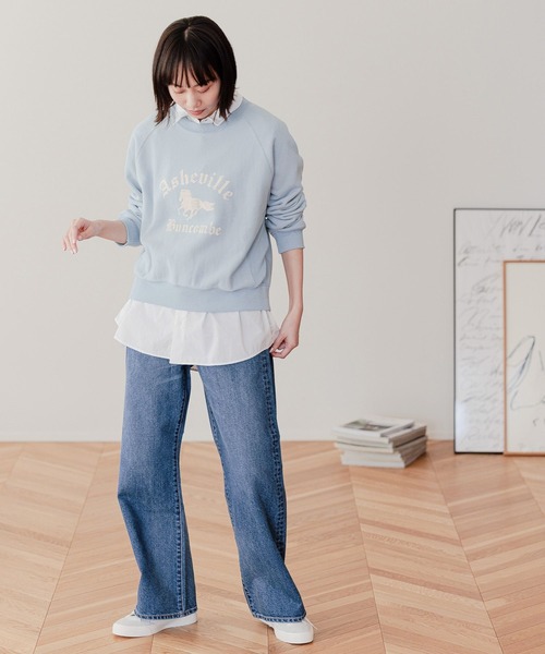 [niko and...] тренировочный cut and sewn MEDIUM голубой женский 