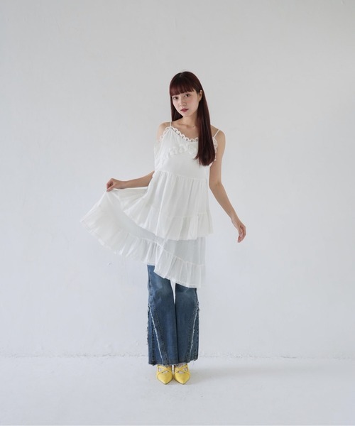 「Uenui」 「e.xianliuxing」キャミソールワンピース FREE ブラック レディース_画像3