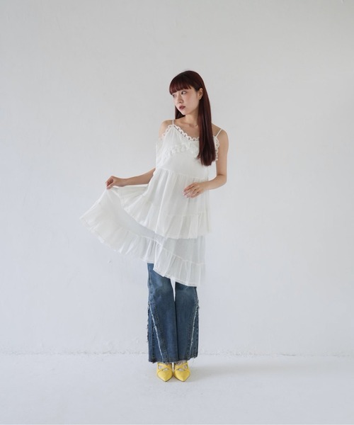 「Uenui」 「e.xianliuxing」キャミソールワンピース FREE ブラック レディース_画像4