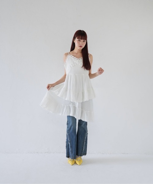 「Uenui」 「e.xianliuxing」キャミソールワンピース FREE ブラック レディース_画像5