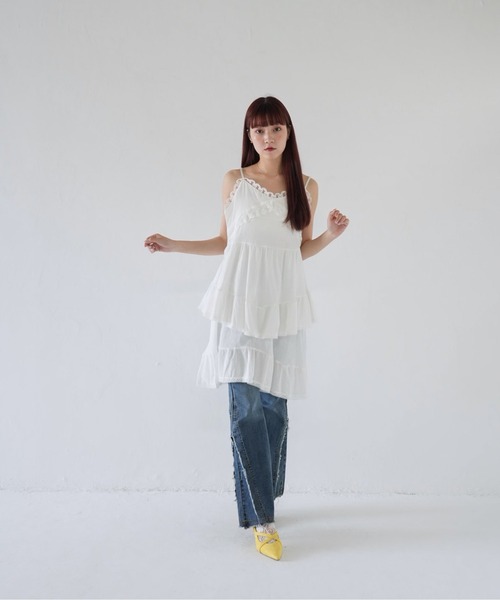 「Uenui」 「e.xianliuxing」キャミソールワンピース FREE ブラック レディース_画像6