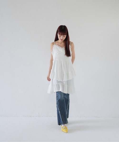 「Uenui」 「e.xianliuxing」キャミソールワンピース FREE ブラック レディース_画像7