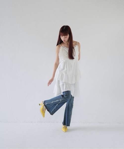 「Uenui」 「e.xianliuxing」キャミソールワンピース FREE ブラック レディース_画像8