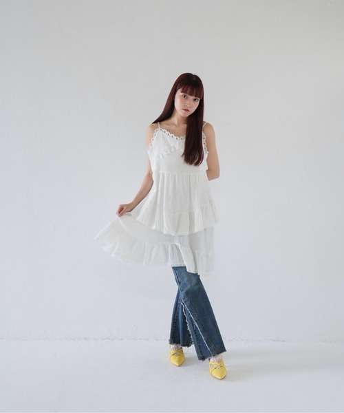 「Uenui」 「e.xianliuxing」キャミソールワンピース FREE ブラック レディース_画像9