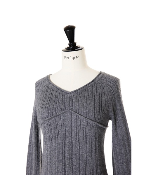 Her lip to ニットワンピース M ベージュ レディース : ZOZOTOWN Yahoo