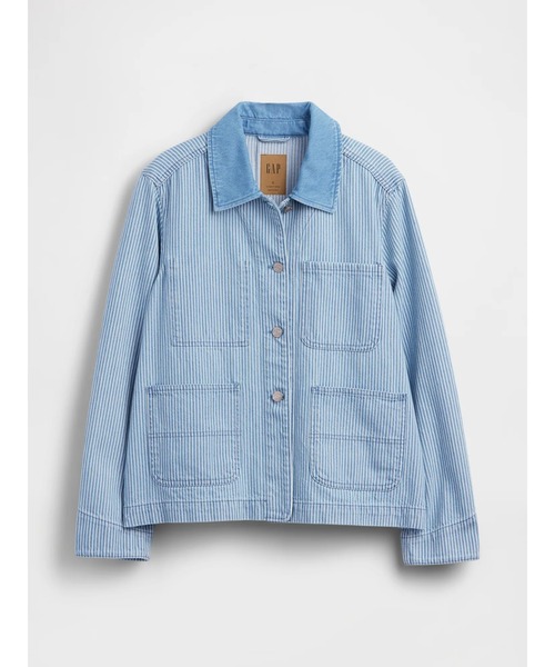 GAP デニム チョアジャケット 美品 GAP（ギャップ） デニムジャケット gジャン デニム ストライプ チョア