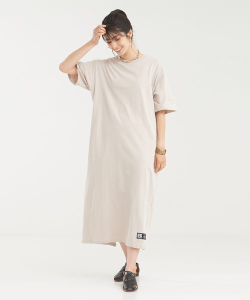「abahouse mavie」 「russell athletic」半袖ワンピース フリー ライラック レディース_画像2