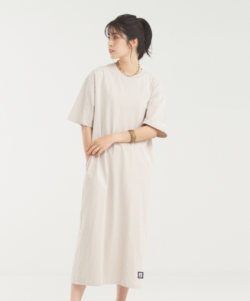 「abahouse mavie」 「russell athletic」半袖ワンピース フリー ライラック レディース_画像3