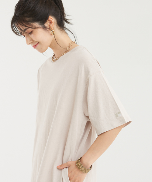 「abahouse mavie」 「russell athletic」半袖ワンピース フリー ライラック レディース_画像4