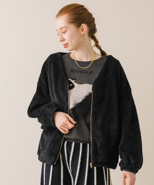 「DOLLUPOOPS」 長袖ニット FREE チャコールグレー レディース_画像3