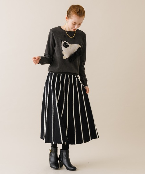 「DOLLUPOOPS」 長袖ニット FREE チャコールグレー レディース_画像5