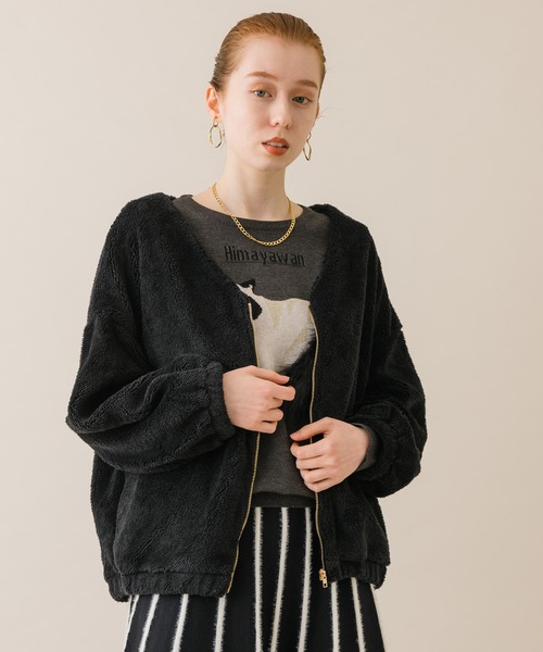 「DOLLUPOOPS」 長袖ニット FREE チャコールグレー レディース_画像7