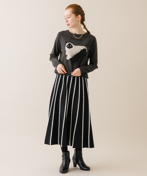 「DOLLUPOOPS」 長袖ニット FREE チャコールグレー レディース_画像8