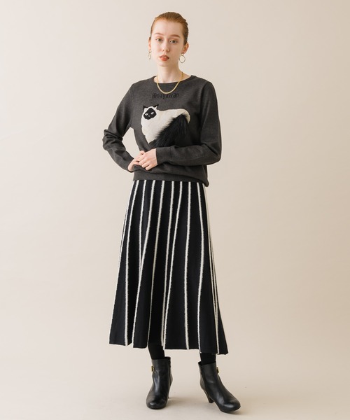 「DOLLUPOOPS」 長袖ニット FREE チャコールグレー レディース_画像9