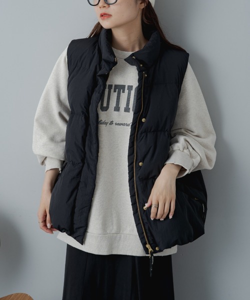 黒 ダウンベスト ピュアルセシン pual ce cin 「PUAL CE CIN」 ダウンベスト FREE ブラック レディース