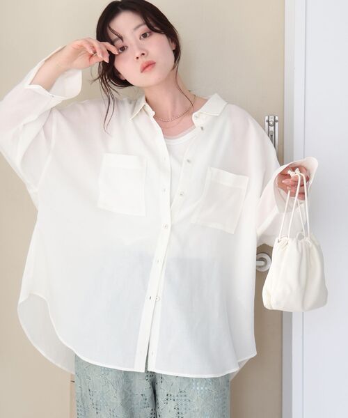 le. coeur blanc ブラウス ルクールブラン le.coeur blanc プリーツフリルネックブラウス