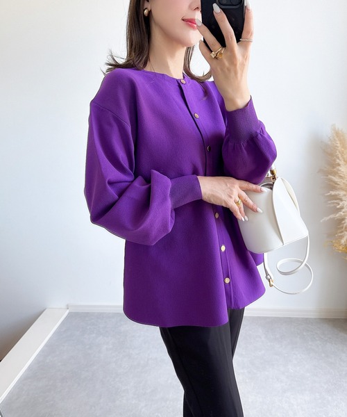 「&. NOSTALGIA」 ニットカーディガン M グリーン レディース_画像9