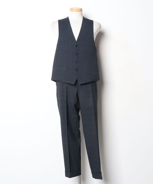「SUIT SELECT」 3ピーススーツ AB7 ブルー メンズの画像