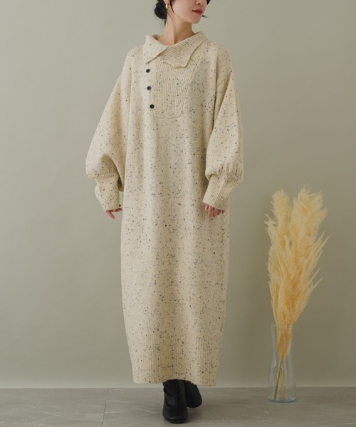 「KATHARINE ROSS」 ニットワンピース MEDIUM ベージュ レディース_画像2
