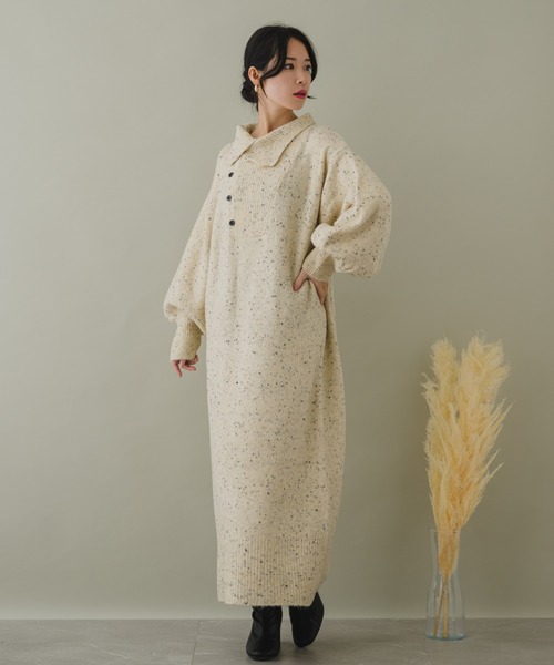 「KATHARINE ROSS」 ニットワンピース MEDIUM ベージュ レディース_画像5