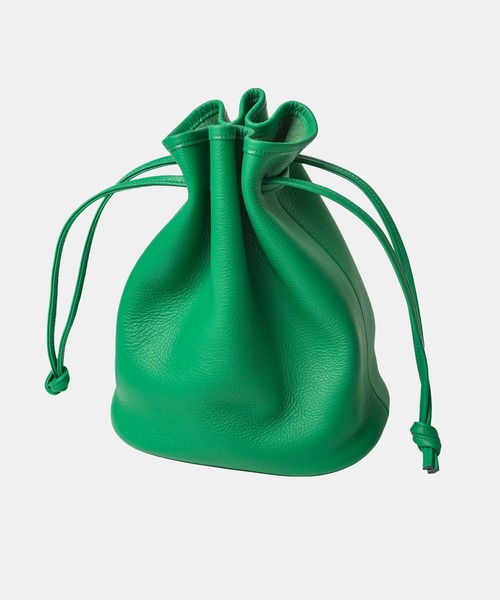 新品未使用 ludlow 緑 巾着 バッグ 再入荷・新色登場】レザーライク巾着ショルダーバッグ（Youtube紹介