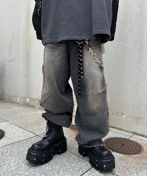 「XU」 「unusedlab.」デニムパンツ L ブラック メンズの画像