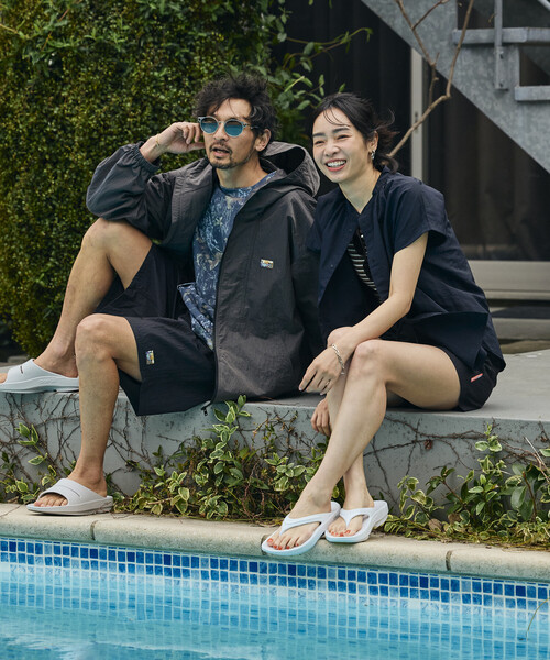 ブラウス シャツ NANGA × FREAK'S STORE/ナンガ 別注 ナイロンタッサー フレンチスリーブシャツ レディースの画像