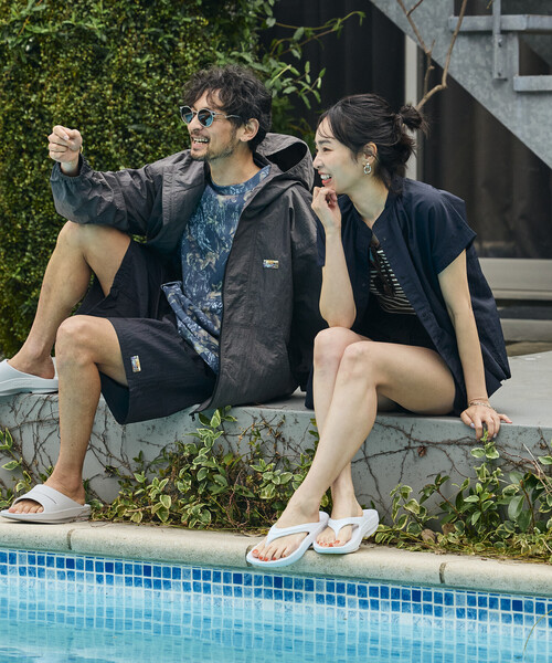 ブラウス シャツ NANGA × FREAK'S STORE/ナンガ 別注 ナイロンタッサー フレンチスリーブシャツ レディースの画像