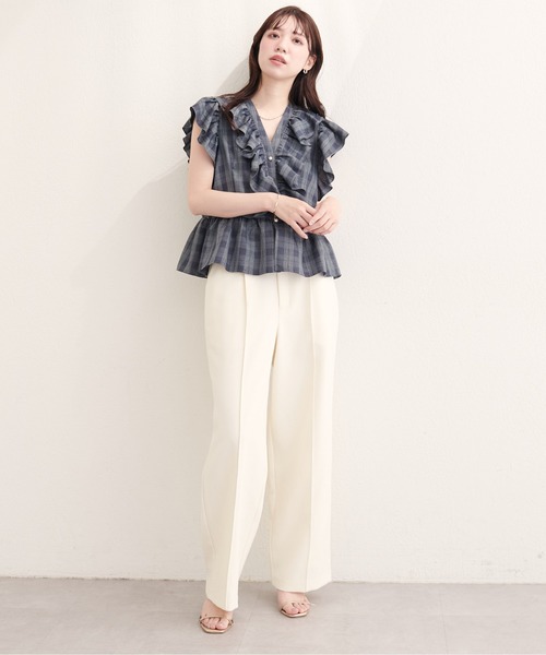 natural couture ブラウス シャツ ドットフリルブラウス レディース