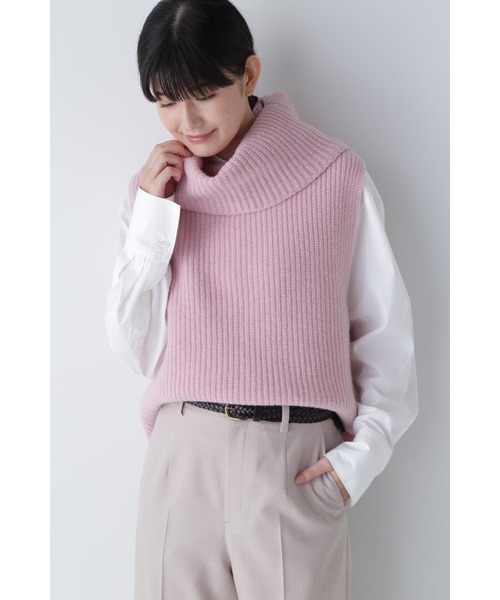 「human woman」 ニットベスト MEDIUM ネイビー レディース_画像2