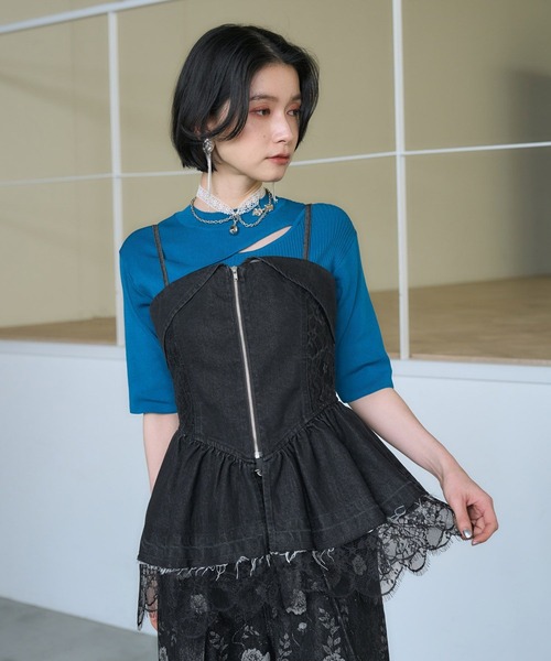 HARE（ハレ） デニムレースビスチェ(HARE) レディース : ZOZOTOWN