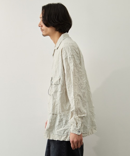 シャツ 「and wander/アンドワンダー」washer pleated open LS shirt メンズの画像