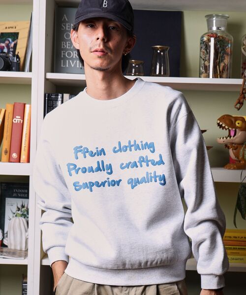「FFEIN」 スウェットカットソー MEDIUM アッシュグレー メンズ_画像3