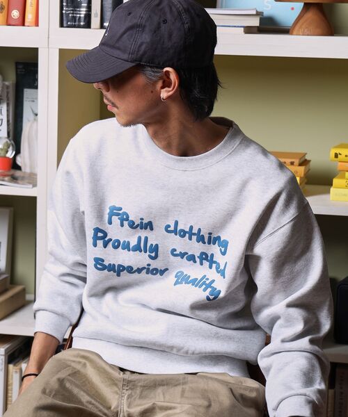 「FFEIN」 スウェットカットソー MEDIUM アッシュグレー メンズ_画像5
