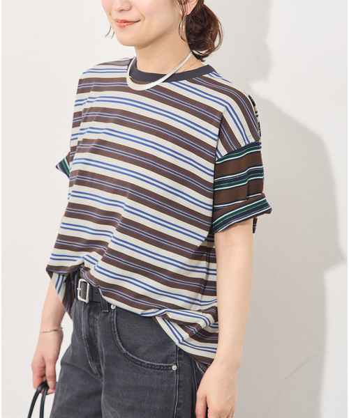 JOURNAL STANDARD クレイジーボーダーTEE JOURNAL STANDARD（ジャーナルスタンダード） tシャツ クレイジー