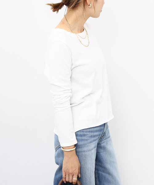 「Deuxieme Classe」 長袖カットソー FREE 白いこと レディース