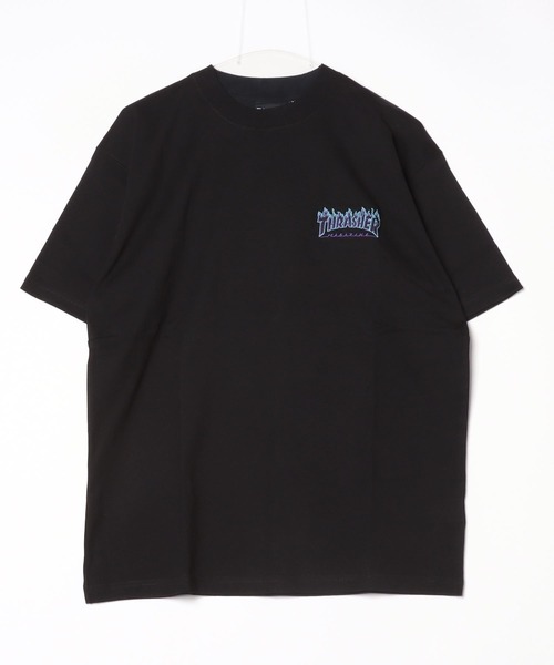 「THRASHER」 半袖Tシャツ L ブラック×ブルー メンズ_画像6
